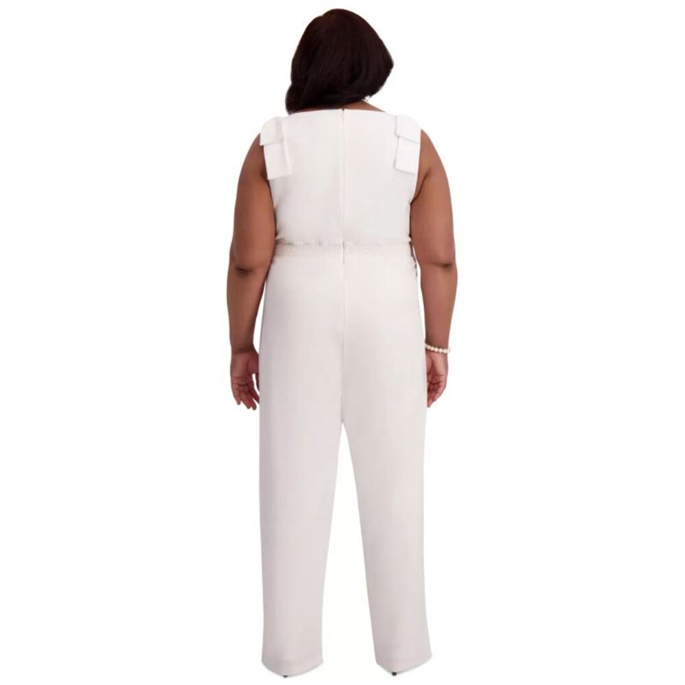Kasper Elegant White Sleeveless Jumpsuit - Picture 2 of 8